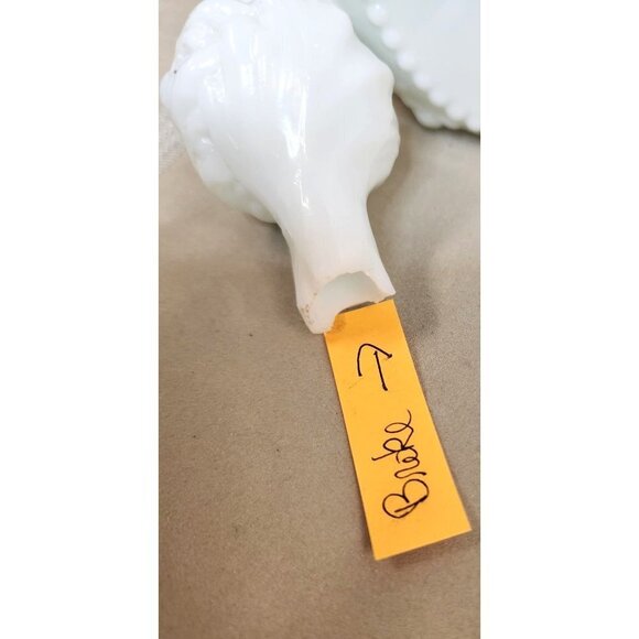 Fostoria Milk Glass "Jenny Lind" Cologne Bottle Circa 1890 - Picture 7 of 9